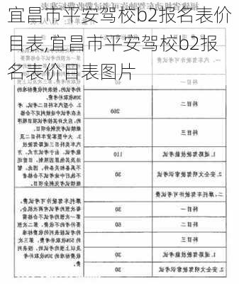 宜昌市平安驾校b2报名表价目表,宜昌市平安驾校b2报名表价目表图片