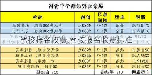 驾校报名收费,驾校报名收费标准