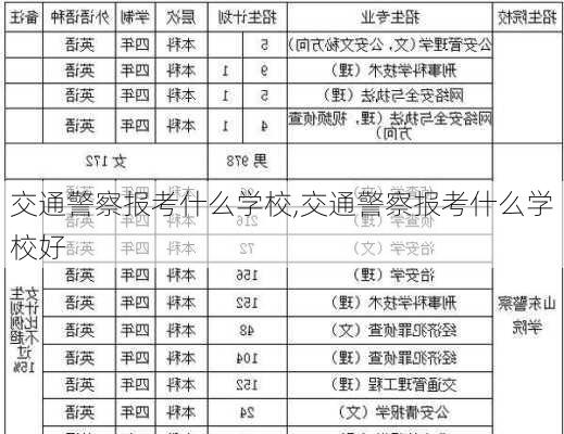 交通警察报考什么学校,交通警察报考什么学校好