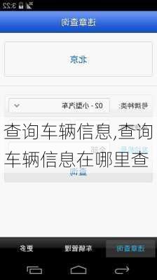 查询车辆信息,查询车辆信息在哪里查