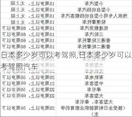 日本多少岁可以考驾照,日本多少岁可以考驾照汽车