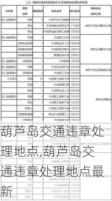 葫芦岛交通违章处理地点,葫芦岛交通违章处理地点最新