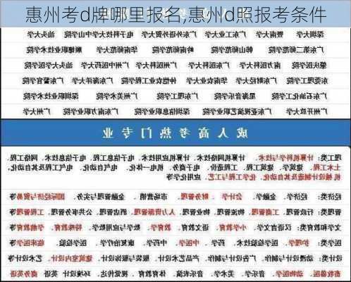 惠州考d牌哪里报名,惠州d照报考条件