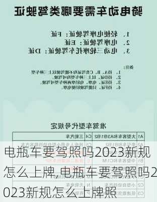 电瓶车要驾照吗2023新规怎么上牌,电瓶车要驾照吗2023新规怎么上牌照