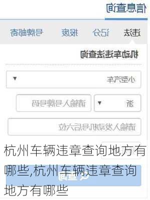 杭州车辆违章查询地方有哪些,杭州车辆违章查询地方有哪些