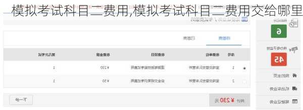 模拟考试科目二费用,模拟考试科目二费用交给哪里