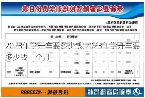 2023年学开车要多少钱,2023年学开车要多少钱一个月