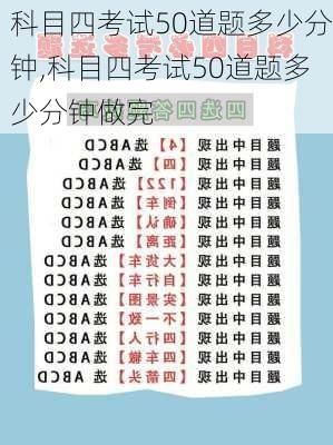 科目四考试50道题多少分钟,科目四考试50道题多少分钟做完