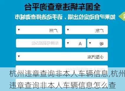 杭州违章查询非本人车辆信息,杭州违章查询非本人车辆信息怎么查