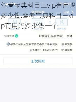 驾考宝典科目三vip有用吗多少钱,驾考宝典科目三vip有用吗多少钱一个