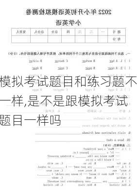 模拟考试题目和练习题不一样,是不是跟模拟考试题目一样吗