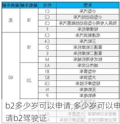 b2多少岁可以申请,多少岁可以申请b2驾驶证