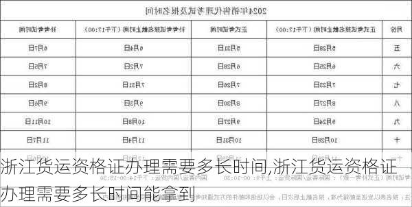 浙江货运资格证办理需要多长时间,浙江货运资格证办理需要多长时间能拿到