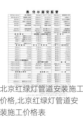 北京红绿灯管道安装施工价格,北京红绿灯管道安装施工价格表