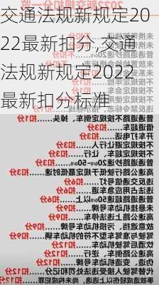 交通法规新规定2022最新扣分,交通法规新规定2022最新扣分标准