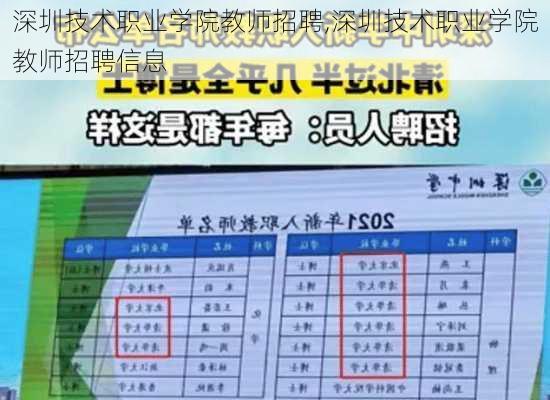 深圳技术职业学院教师招聘,深圳技术职业学院教师招聘信息