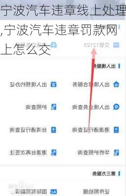 宁波汽车违章线上处理,宁波汽车违章罚款网上怎么交