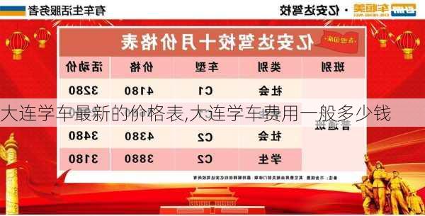 大连学车最新的价格表,大连学车费用一般多少钱