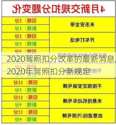 2020驾照扣分改革的最新消息,2020年驾照扣分新规定