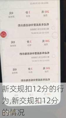 新交规扣12分的行为,新交规扣12分的情况