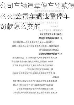 公司车辆违章停车罚款怎么交,公司车辆违章停车罚款怎么交的