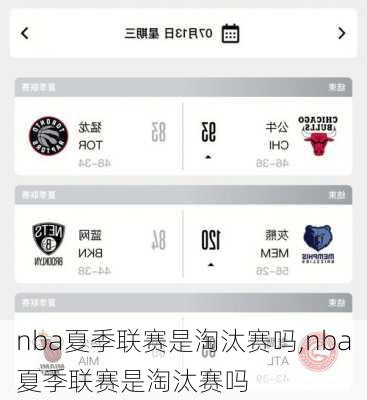 nba夏季联赛是淘汰赛吗,nba夏季联赛是淘汰赛吗