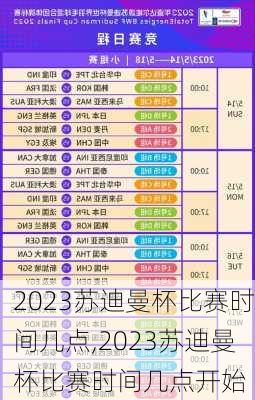 2023苏迪曼杯比赛时间几点,2023苏迪曼杯比赛时间几点开始