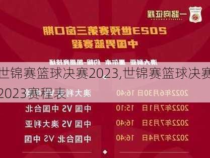 世锦赛篮球决赛2023,世锦赛篮球决赛2023赛程表