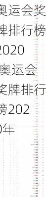 奥运会奖牌排行榜2020,奥运会奖牌排行榜2020年