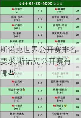 斯诺克世界公开赛排名要求,斯诺克公开赛有哪些