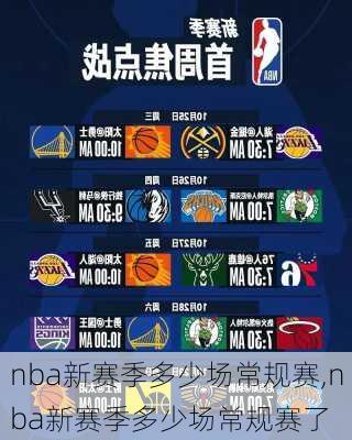 nba新赛季多少场常规赛,nba新赛季多少场常规赛了