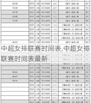 中超女排联赛时间表,中超女排联赛时间表最新