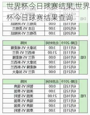 世界杯今日球赛结果,世界杯今日球赛结果查询