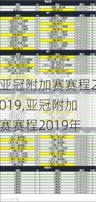 亚冠附加赛赛程2019,亚冠附加赛赛程2019年