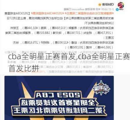 cba全明星正赛首发,cba全明星正赛首发比拼