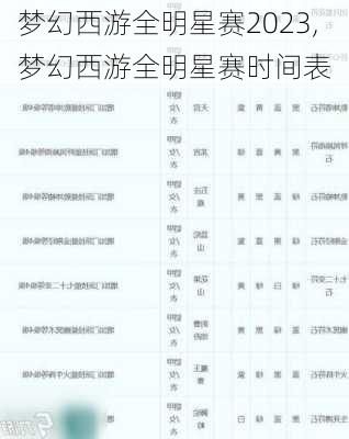 梦幻西游全明星赛2023,梦幻西游全明星赛时间表