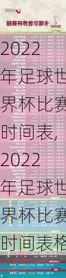 2022年足球世界杯比赛时间表,2022年足球世界杯比赛时间表格