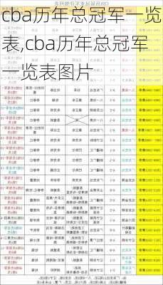 cba历年总冠军一览表,cba历年总冠军一览表图片