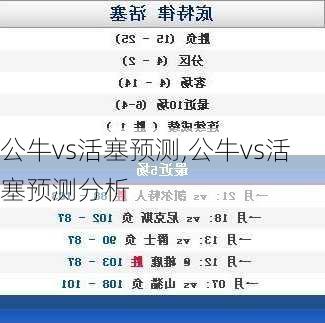 公牛vs活塞预测,公牛vs活塞预测分析