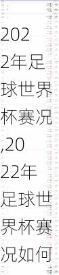 2022年足球世界杯赛况,2022年足球世界杯赛况如何